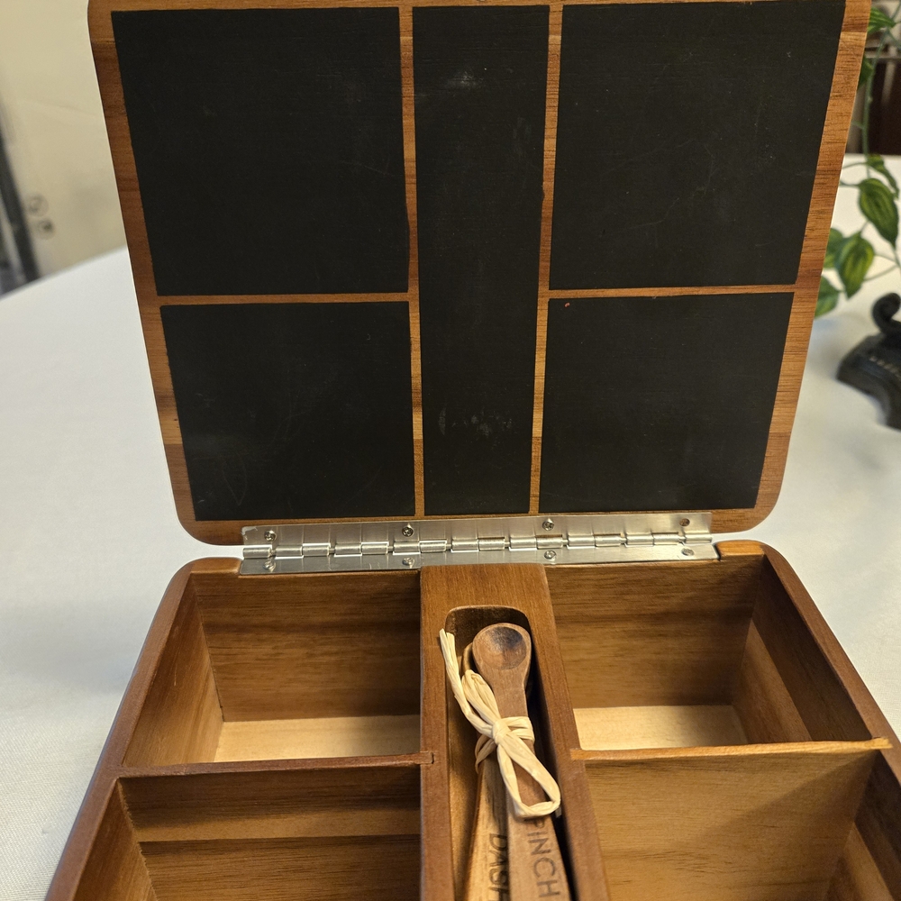 Wooden Tea Box With Spoons